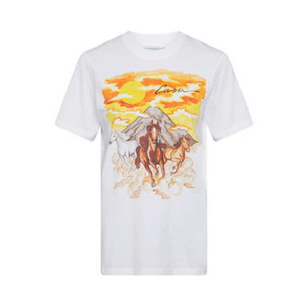 23ss new casablanca hawaii beach cotton classic tee t shirt sunset horse men and women loose versatile short sleeve fashion tee, White;black
23ss new casablanca hawaii beach cotton classic tee t shirt sunset horse men and women loose versatile short sleeve fashion tee, White;black