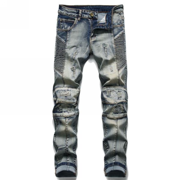 men's jeans splice holes stretch tight men's jeans vintage color personalized fashion motorcycle pantstrousers gzh8shx08, Blue
men's jeans splice holes stretch tight men's jeans vintage color personalized fashion motorcycle pantstrousers gzh8shx08, Blue