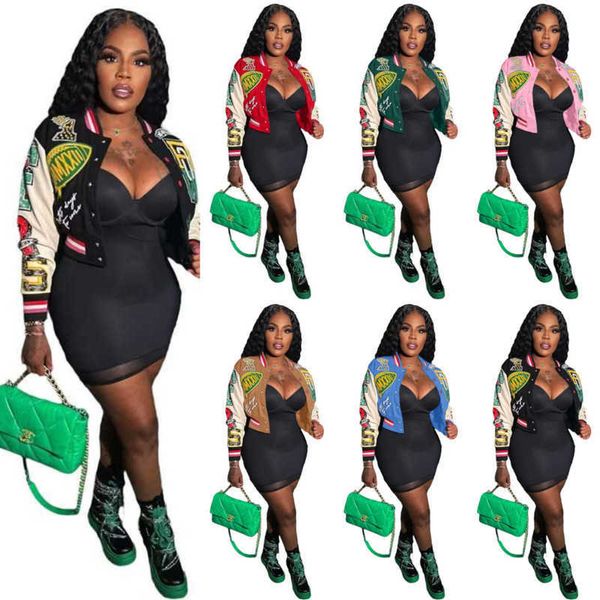 women clothing 2023 spring baseball uniform coats new double layer threaded woolen bomber suit full position print, Black;brown
women clothing 2023 spring baseball uniform coats new double layer threaded woolen bomber suit full position print, Black;brown