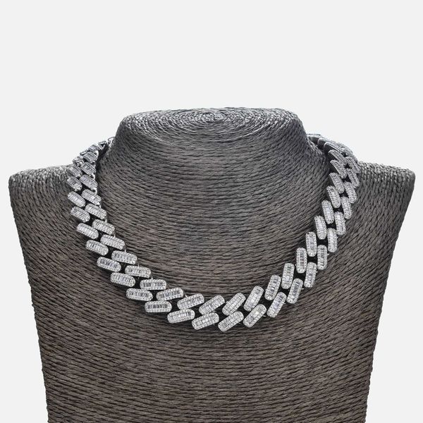jewelry hip-hop necklace men's cuban chain zircon inlaid with diamonds fashion brand, Silver
jewelry hip-hop necklace men's cuban chain zircon inlaid with diamonds fashion brand, Silver