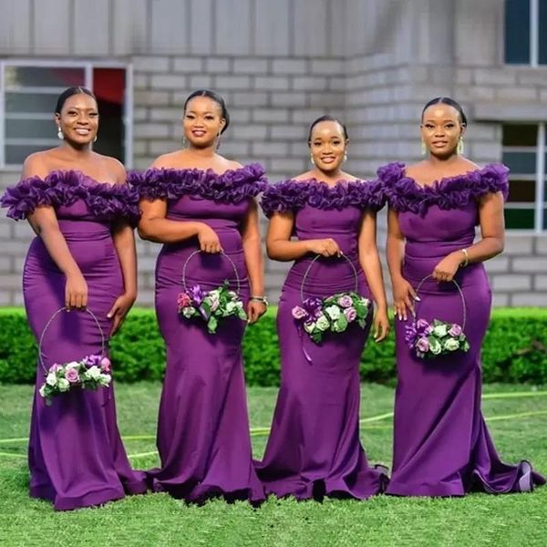 2023 purple bridesmaid dresses african country wedding guest dress off shoulder with ruffles mermaid elastic satin party maid of honor gowns, White;pink
2023 purple bridesmaid dresses african country wedding guest dress off shoulder with ruffles mermaid elastic satin party maid of honor gowns, White;pink