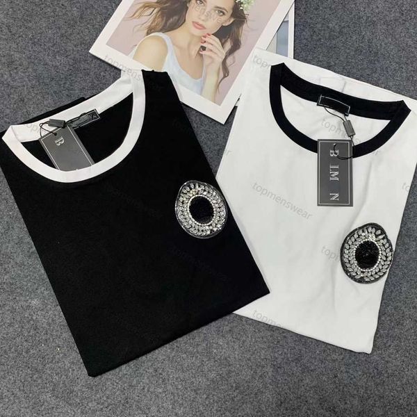 women's tees luxury t shirt designer shirts contrast color round neck tshirt chest with diamond letters short-sleeved t-shirt summer co, White
women's tees luxury t shirt designer shirts contrast color round neck tshirt chest with diamond letters short-sleeved t-shirt summer co, White