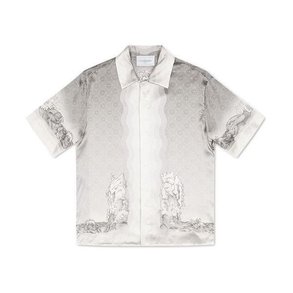 casablanca 22ss guardian plaster black and white gradual couple hawaiian short sleeve shirt, White;black
casablanca 22ss guardian plaster black and white gradual couple hawaiian short sleeve shirt, White;black
