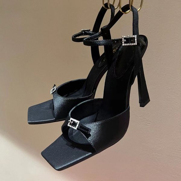 slim sandals satin ankle purple dress narrow word band .5cm women's luxury designer high-heeled shoes original box transportation, Black
slim sandals satin ankle purple dress narrow word band .5cm women's luxury designer high-heeled shoes original box transportation, Black