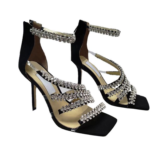 ankle band stiletto slide sandals rhinestones square toe heels glitter sole mules slip-on shoes women high heeled luxury designers factory f, Black
ankle band stiletto slide sandals rhinestones square toe heels glitter sole mules slip-on shoes women high heeled luxury designers factory f, Black