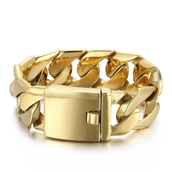 150g heavy 24mm 8.5inch gold-plated cuban chain bracelet stainless steel link chain bangle for women mens fashion gifts, Black
150g heavy 24mm 8.5inch gold-plated cuban chain bracelet stainless steel link chain bangle for women mens fashion gifts, Black