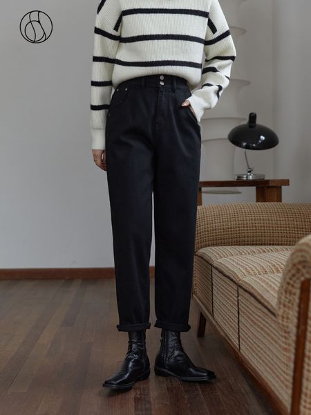 women's jeans dushu women's black high-waisted velvet jeans winter cotton all-match thick straight-leg trousers two button design, Blue
women's jeans dushu women's black high-waisted velvet jeans winter cotton all-match thick straight-leg trousers two button design, Blue