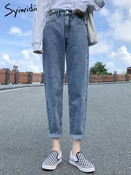 women's jeans syiwidii high waist jeans woman denim pants lace up washed loose coated harem pants casual mom jeans women gray vintage 2, Blue
women's jeans syiwidii high waist jeans woman denim pants lace up washed loose coated harem pants casual mom jeans women gray vintage 2, Blue