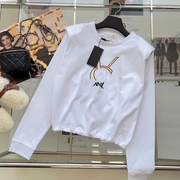 23ss women brand designer short hoodie round neck shoulder pad pullover letter logo printing self-cultivation fashion womens clothing, Black
23ss women brand designer short hoodie round neck shoulder pad pullover letter logo printing self-cultivation fashion womens clothing, Black