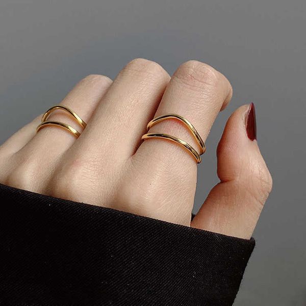 cluster rings simple double layers small opening adjustable size gold finger rings for women new elegant charms fashion jewelry gift 2022 l2, Golden;silver
cluster rings simple double layers small opening adjustable size gold finger rings for women new elegant charms fashion jewelry gift 2022 l2, Golden;silver