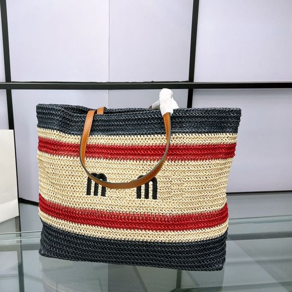 2023 new stripes straw shopping bags designer handbags large capacity hollow-out tote women fashion shoulder bag leather handle interior can
2023 new stripes straw shopping bags designer handbags large capacity hollow-out tote women fashion shoulder bag leather handle interior can