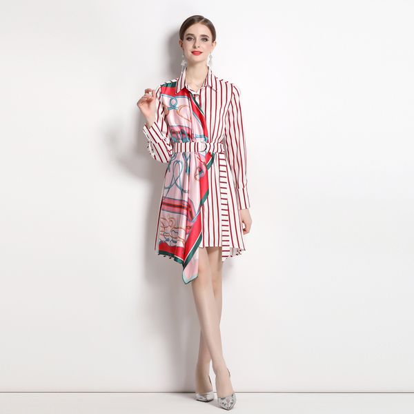 2023 striped elegant shirt dresses women designer long sleeve office ladies print lapel casual mini dress with belt sweet girl resort wear a, Black;gray
2023 striped elegant shirt dresses women designer long sleeve office ladies print lapel casual mini dress with belt sweet girl resort wear a, Black;gray