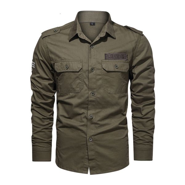 men's casual shirts fashion autumn spring clothes green black cargo military brand shirts for mens long sleeves casual blouse oversize, White;black
men's casual shirts fashion autumn spring clothes green black cargo military brand shirts for mens long sleeves casual blouse oversize, White;black