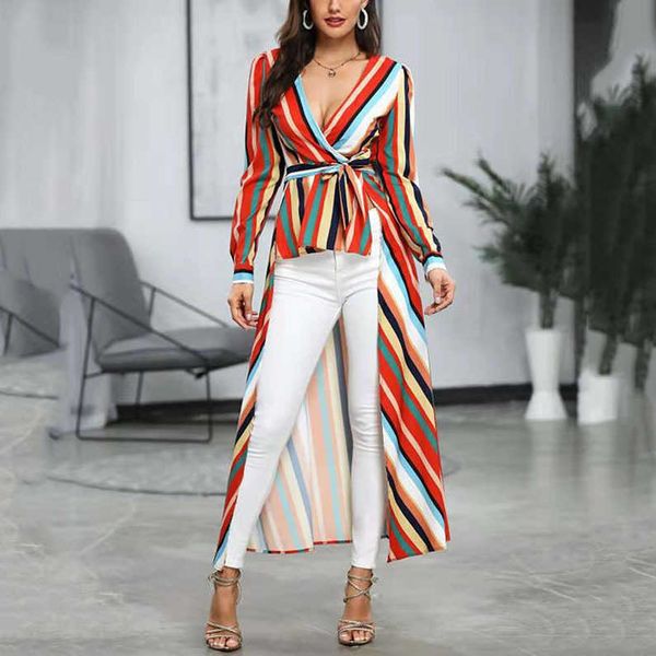 casual dresses autumn 2023 rainbow stripe dress deep v slim front short back long coat t230303, Black;gray
casual dresses autumn 2023 rainbow stripe dress deep v slim front short back long coat t230303, Black;gray
