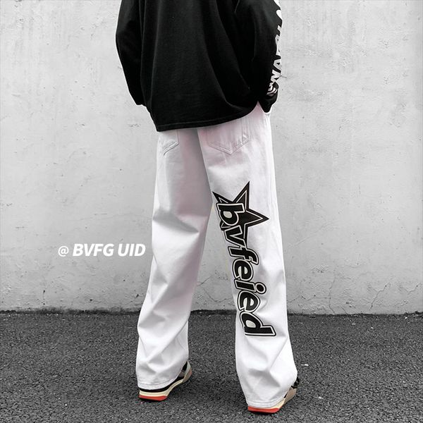 men's jeans korean style letter printed denim pants streetwear washed jean men loose hip hop white blue smoke gray 230306
men's jeans korean style letter printed denim pants streetwear washed jean men loose hip hop white blue smoke gray 230306