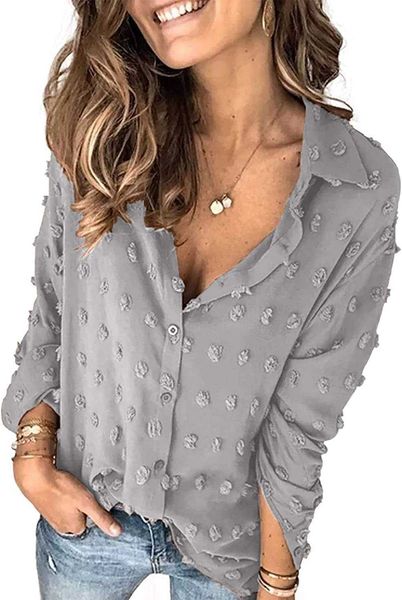 womens blouse silk summer women pompom button down shirt casual blouse size s-2xlaid4, White
womens blouse silk summer women pompom button down shirt casual blouse size s-2xlaid4, White