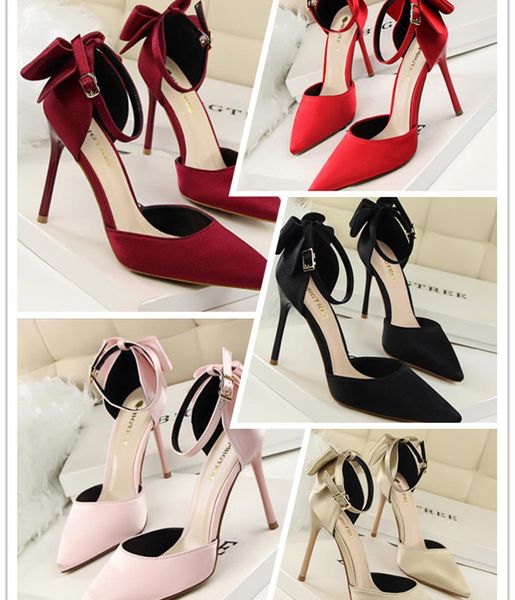5196-1 korean version of sweet beauty shoes with thin heels, high heels, shallow mouth, pointed satin, hollow back bow, and sandals, Black
5196-1 korean version of sweet beauty shoes with thin heels, high heels, shallow mouth, pointed satin, hollow back bow, and sandals, Black