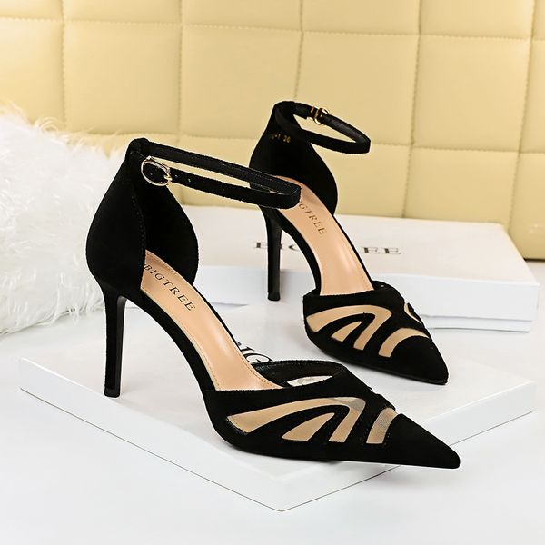 women sandals dress shoes europe america style show thin heels high heels shallow mouth pointed nose nightclub mesh hollow-out one-line sand, Black
women sandals dress shoes europe america style show thin heels high heels shallow mouth pointed nose nightclub mesh hollow-out one-line sand, Black