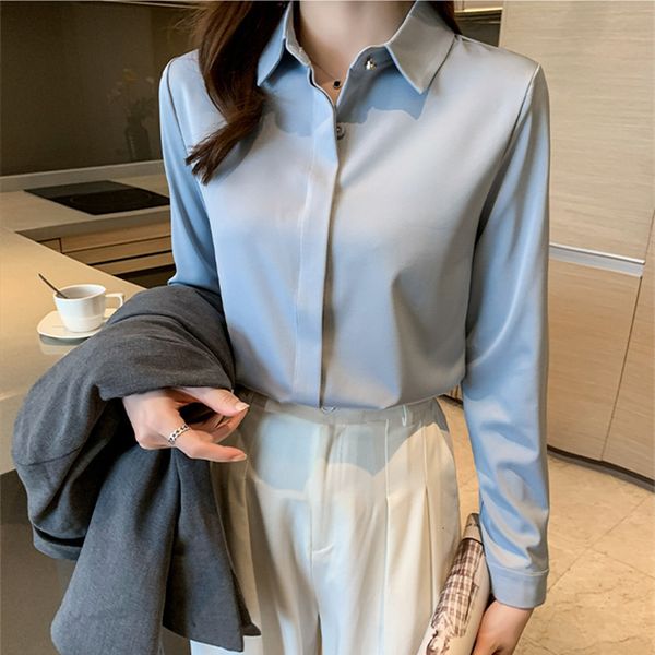 women's blouses shirts autumn satin women's shirts fashion silk button solid ol elegant ladies long sleeve blouse basic women shi, White
women's blouses shirts autumn satin women's shirts fashion silk button solid ol elegant ladies long sleeve blouse basic women shi, White