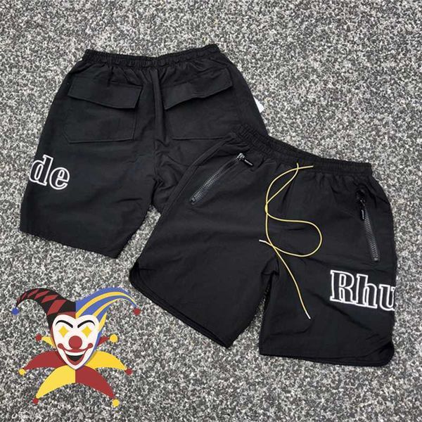 side print rhude shorts men women 1 1 quality vintage drawstring breathable short h9yj 6yh9, White;black
side print rhude shorts men women 1 1 quality vintage drawstring breathable short h9yj 6yh9, White;black