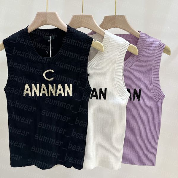 women knits vest letter jacquard knitting vests square neck knitwear spring autumn, White
women knits vest letter jacquard knitting vests square neck knitwear spring autumn, White