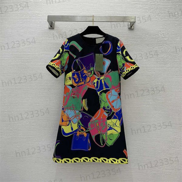 designer t-shirt black dresses summer bead studded fashion casual letter handbag printed chain edge a-line round neck short sleeve dress cus, Black;gray
designer t-shirt black dresses summer bead studded fashion casual letter handbag printed chain edge a-line round neck short sleeve dress cus, Black;gray