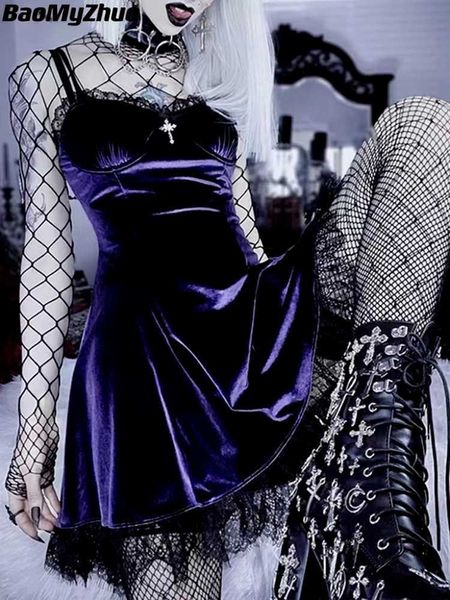 casual dresses velvet gothic black mini dress women vintage spaghetti strap high waist dresses aesthetic elegant goth party club dress z0216, Black;gray
casual dresses velvet gothic black mini dress women vintage spaghetti strap high waist dresses aesthetic elegant goth party club dress z0216, Black;gray