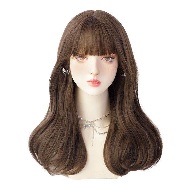 synthetic wig asian fashion harajuku lolita micro curl cold brown long hair, Black
synthetic wig asian fashion harajuku lolita micro curl cold brown long hair, Black