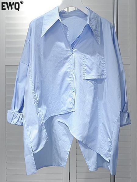 women's blouses shirts ewq autumn irregular split on back cotton shirts women loose blouse long sleeve single breasted casual blue 230, White
women's blouses shirts ewq autumn irregular split on back cotton shirts women loose blouse long sleeve single breasted casual blue 230, White