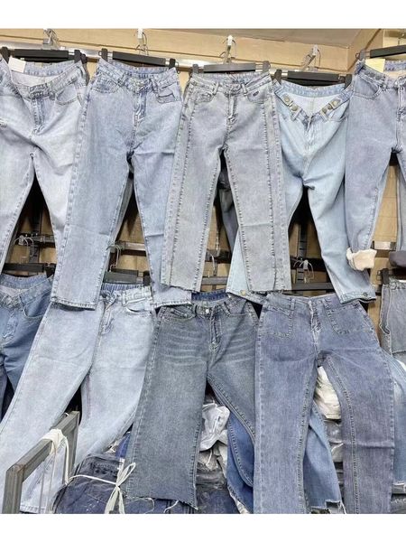 women's jeans wide leg mopping pants wide leg wholesale with female defects and defective products 230306, Blue
