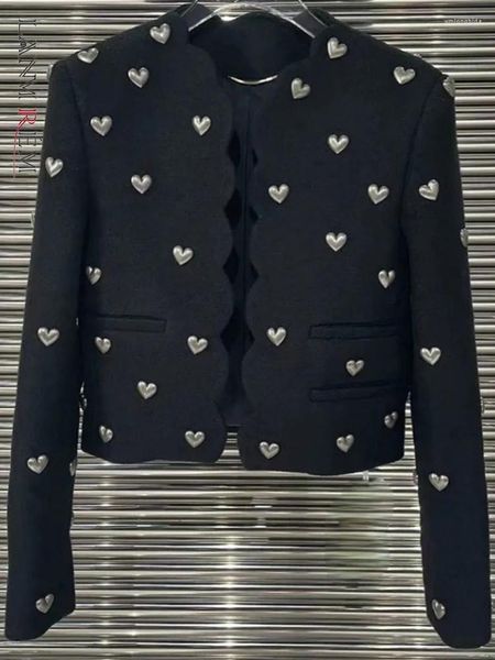 women's jackets lanmrem long sleeve heart beading jacket woman v neck black color chic female streetwear fashion 2023 autumn 2r2279, Black;brown
women's jackets lanmrem long sleeve heart beading jacket woman v neck black color chic female streetwear fashion 2023 autumn 2r2279, Black;brown