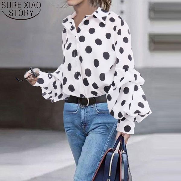 women's blouses shirts fashion polka dot lantern long sleeve casual clothing spring loose blusa mujer 18308 230306, White
women's blouses shirts fashion polka dot lantern long sleeve casual clothing spring loose blusa mujer 18308 230306, White