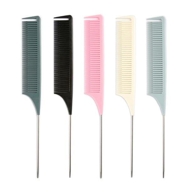 steel needle pointed tail hair brush comb fine tooth anti-static hair dye brush professional barber pin rat tip comb salon hairdresser styli, Silver
steel needle pointed tail hair brush comb fine tooth anti-static hair dye brush professional barber pin rat tip comb salon hairdresser styli, Silver