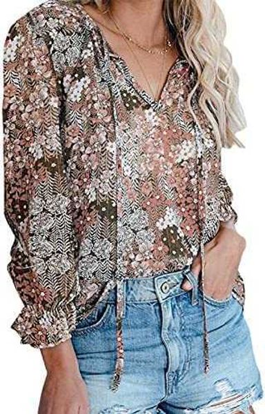 women's casual floral print v neck ruffle short sleeve summer shirts loose blousesnigh, White
women's casual floral print v neck ruffle short sleeve summer shirts loose blousesnigh, White