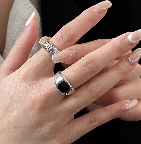cluster rings new trendy 2022 black resin geometric square simple round adjust size finger rings for women men punk fashion jewelry gift l23, Golden;silver
cluster rings new trendy 2022 black resin geometric square simple round adjust size finger rings for women men punk fashion jewelry gift l23, Golden;silver