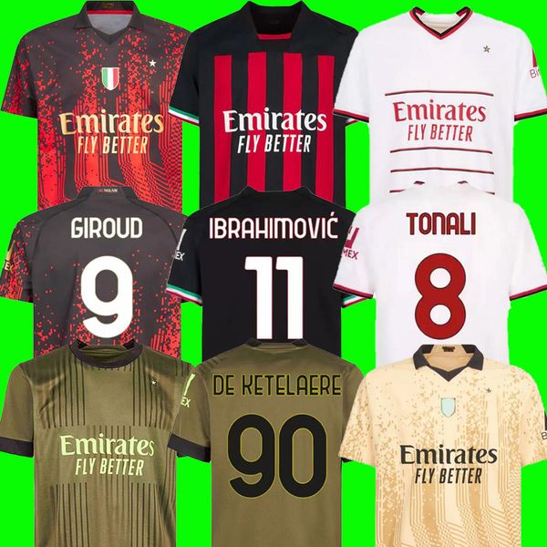 22 23 ac milans soccer jersey ibrahimovic giroud de ketelaere r. leao tonali theo football shirt kids, Black;yellow
22 23 ac milans soccer jersey ibrahimovic giroud de ketelaere r. leao tonali theo football shirt kids, Black;yellow