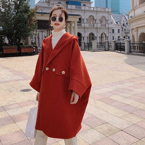 women's new cape large woolen coat women's medium length small thick hooded, Tan;black
women's new cape large woolen coat women's medium length small thick hooded, Tan;black