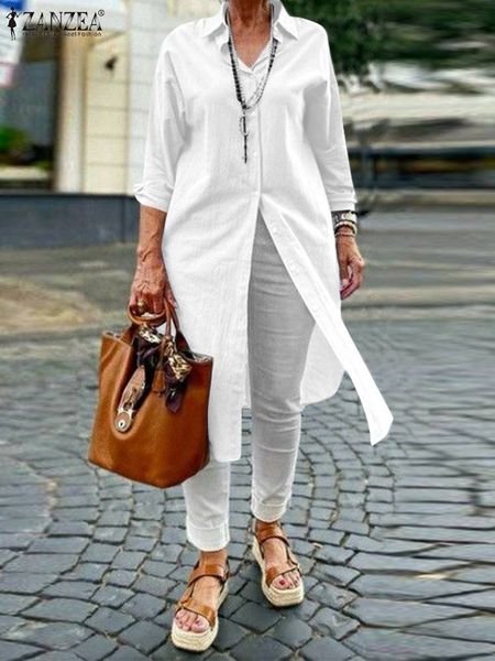 women's blouses shirts oversized long sleeve lapel blouse zanzea fashion for women button down blusas work holiday shirt tunic femme 2, White
women's blouses shirts oversized long sleeve lapel blouse zanzea fashion for women button down blusas work holiday shirt tunic femme 2, White