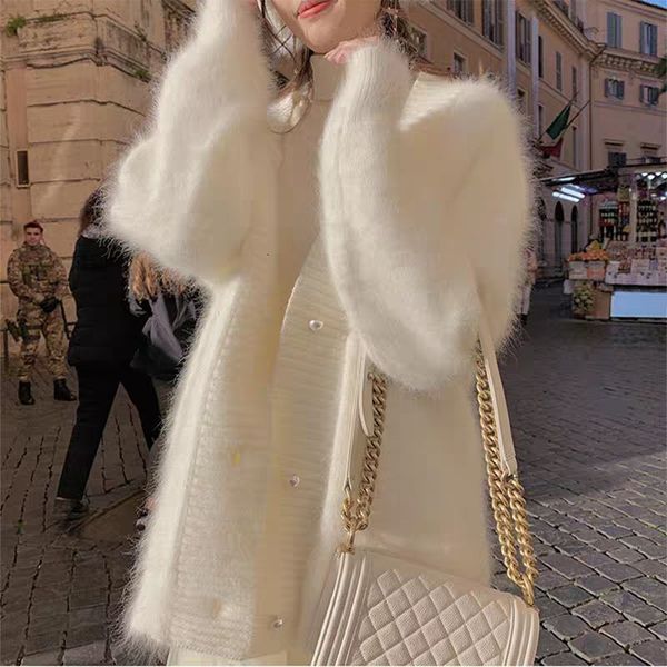 women's knits tees women's mink cashmere cardigan sweater coat korean autumn fashion vneck knitted mohair thick loose 230306, White
women's knits tees women's mink cashmere cardigan sweater coat korean autumn fashion vneck knitted mohair thick loose 230306, White