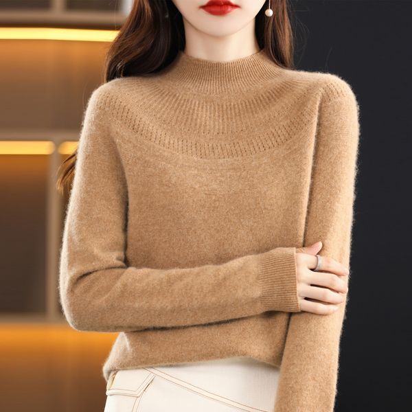 women's sweaters 22 wool sweater women's autumn and winter models a line of ready-to-wear half high neck sweater fashion hollow kn, White;black
women's sweaters 22 wool sweater women's autumn and winter models a line of ready-to-wear half high neck sweater fashion hollow kn, White;black