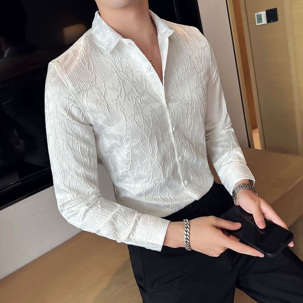 men's casual shirts advanced texture shirts for men long sleeve slim fit casual shirt solid color business dress shirts social tuxedo b, White;black
men's casual shirts advanced texture shirts for men long sleeve slim fit casual shirt solid color business dress shirts social tuxedo b, White;black