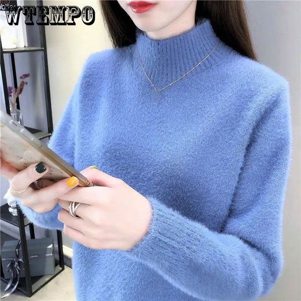 women's sweaters half turtleneck mink fleece sweater women's korean style loose casual thick knitted autumn winter pullover botto, White;black
women's sweaters half turtleneck mink fleece sweater women's korean style loose casual thick knitted autumn winter pullover botto, White;black