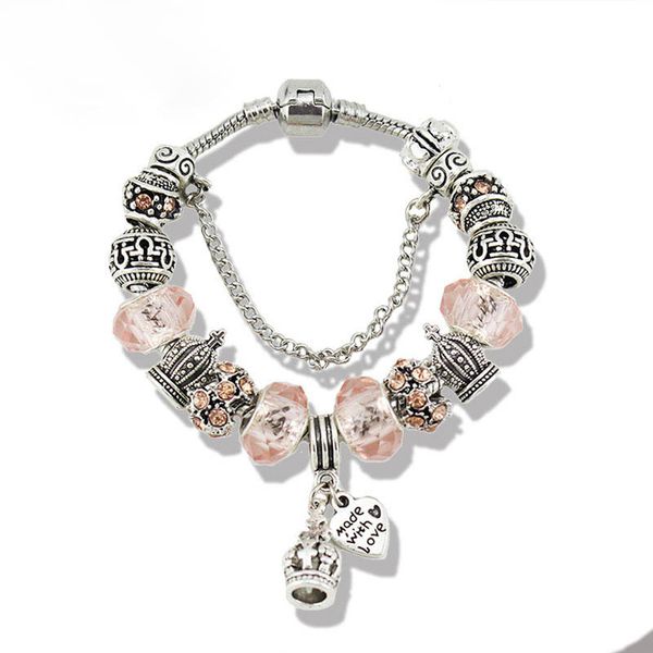 925 silver plated crown and hearts charms bracelet for pandora snake chain fashion designer jewelry for women girlfriend gift diy charm brac, Golden;silver
925 silver plated crown and hearts charms bracelet for pandora snake chain fashion designer jewelry for women girlfriend gift diy charm brac, Golden;silver