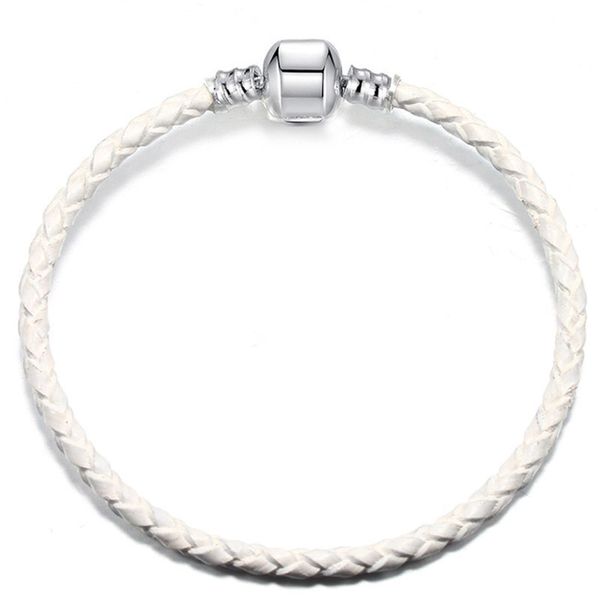 white leather charm bracelet for pandora 925 sterling silver clasp hand chain party jewelry for women girlfriend gift couple's bracelet, Golden;silver
white leather charm bracelet for pandora 925 sterling silver clasp hand chain party jewelry for women girlfriend gift couple's bracelet, Golden;silver
