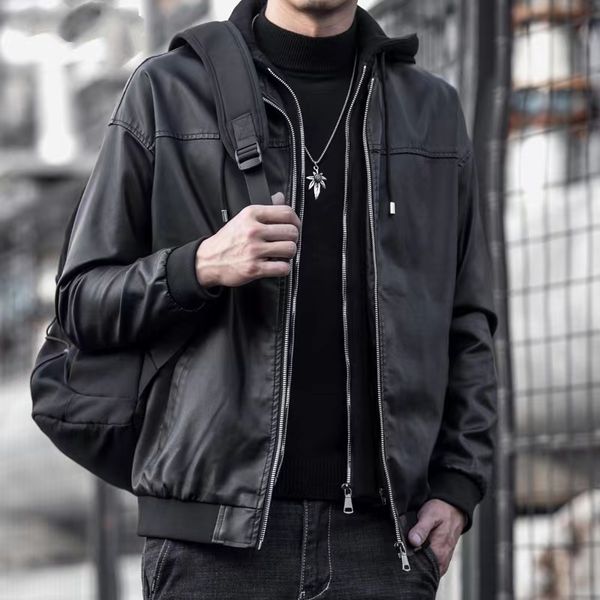 men's leather & faux leather leather coat men's coat spring and autumn trend 2023 new motorcycle riding clothes leather jacket men, Black
men's leather & faux leather leather coat men's coat spring and autumn trend 2023 new motorcycle riding clothes leather jacket men, Black