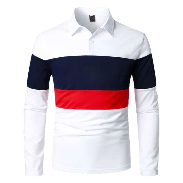 men's polos men's spring and autumn chest two-color stitching long-sleeved lapel t-shirt thin european size long-sleeved polo shir, White;black
men's polos men's spring and autumn chest two-color stitching long-sleeved lapel t-shirt thin european size long-sleeved polo shir, White;black