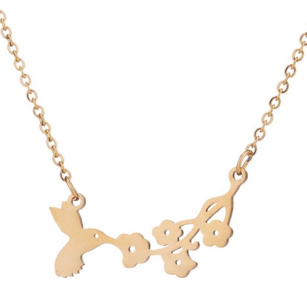 flying hummingbird necklaces with flower tree branch leaf stainless steel eagle peace dove seagull beak speed bird choker collar for women, Silver
flying hummingbird necklaces with flower tree branch leaf stainless steel eagle peace dove seagull beak speed bird choker collar for women, Silver