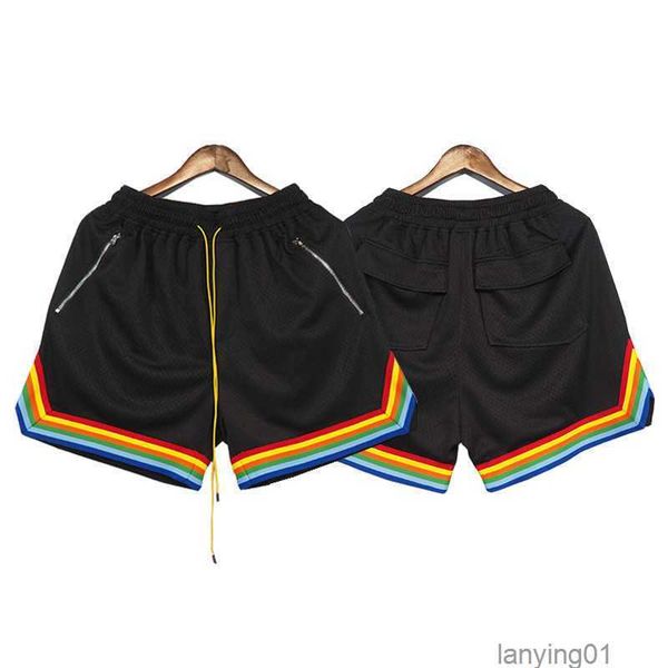 men shorts rhude court in black nylon mesh drawstring zipper2 back flap pockets hulg lrdb, White;black
men shorts rhude court in black nylon mesh drawstring zipper2 back flap pockets hulg lrdb, White;black