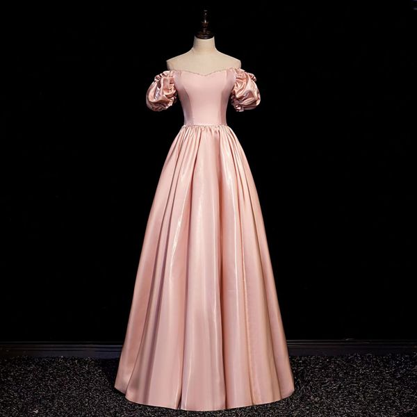 blush pink satin evening dresses strapless a-line beading off shoulder puff sleeve backless floor-length engagement party prom gown, Black;red
blush pink satin evening dresses strapless a-line beading off shoulder puff sleeve backless floor-length engagement party prom gown, Black;red