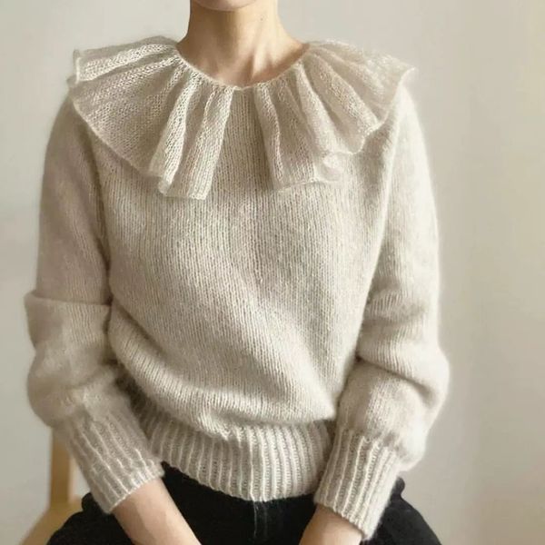 women's sweaters sweet double peter pan collar sweaters women long sleeve pullover knitwear autumn spring vintage chic knitted 230306, White;black
women's sweaters sweet double peter pan collar sweaters women long sleeve pullover knitwear autumn spring vintage chic knitted 230306, White;black